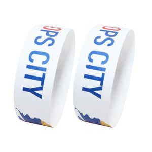 Barcoding Tyvek Paper Wristbands Custom Logo Printing Tear Resistant