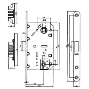 High Security Standard SS Door Lock Steel Door Lock 90 Lock Body 410B-S-CT