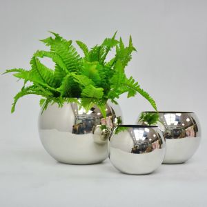 China Ball Shape Paint 20cm Dia Odm Stainless Steel Flower Pot on sale