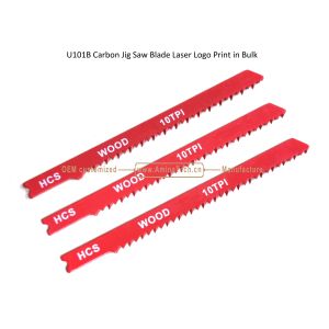 U101B Carbon Steel Jig Saw Blade Laser Logo Print in Bulk size:100mmx8x10T,