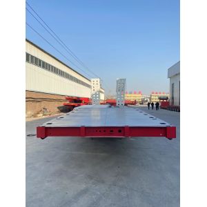 80-160 Ton 3/4 Axle Gooseneck Flatbed Lowbed Trailer with ABS Anti-lock Braking