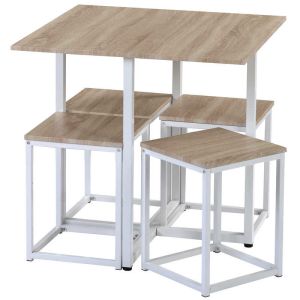 Natural Wood 5 Piece Bar Table And Stools L31.5in H30in Table size