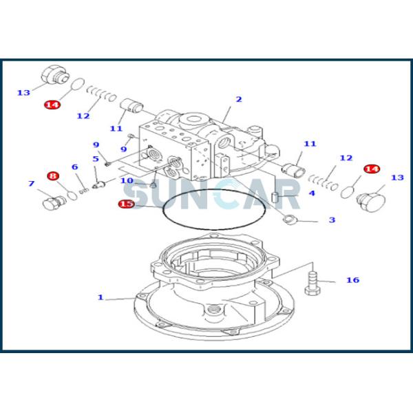 Komatsu Seal Kit For 706-7G-03110 7067G03110 Hydraulic Swing Motor PC200-8