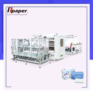 Recycling Tissue Roll Cutter with Pneumatic Drive and 120 boxes/minute Packing