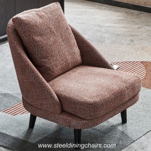 Deep Seat Indoor SGS 85cm Upholstered Dining Chairs With Metal Legs