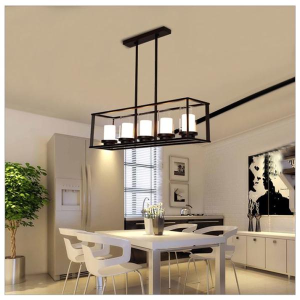 Rectangular Creative LED Lighting , Modern Glass Chandelier 5/6 Lights European Pastoral 120~240V