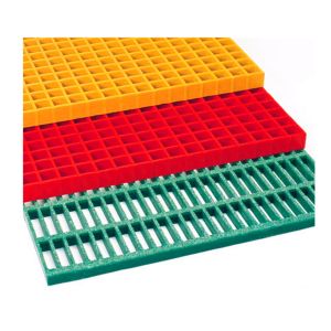 China Flat Gritted Molded FRP Floor Grating Orange For Electronics Industry on sale