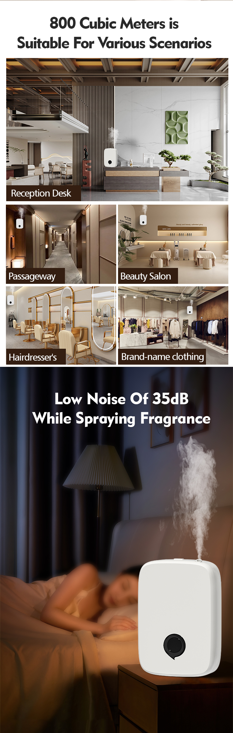 Wall Mounted Ultrasonic Aromatherapy Diffuser Model for Commercial Use