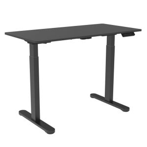 Height Adjustable Black and White Dual Motor Standing Computer Desk for Modern