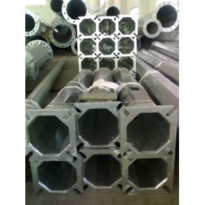 SS400 Hot Dip Galvanized Conical Shaped Overhead Line Pole