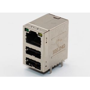 PCB 3 x 1 USB HDMI RJ45 Female Connector Including 2 Stacked USB Ports