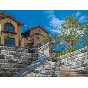 3D Exterior Wall Tiles 200x400mm Gray Clay Porcelain Stone Cladding