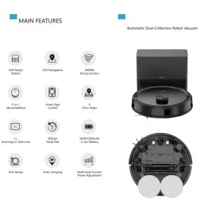 Robot Vacuum Cleaner With Spin Mop Deep Clean Floor