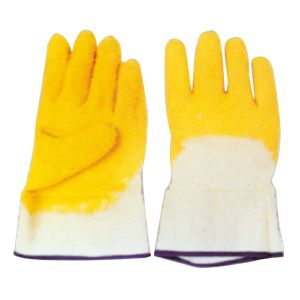 Open Back Latex Coated Gloves Half Coated Latex Builders Gloves