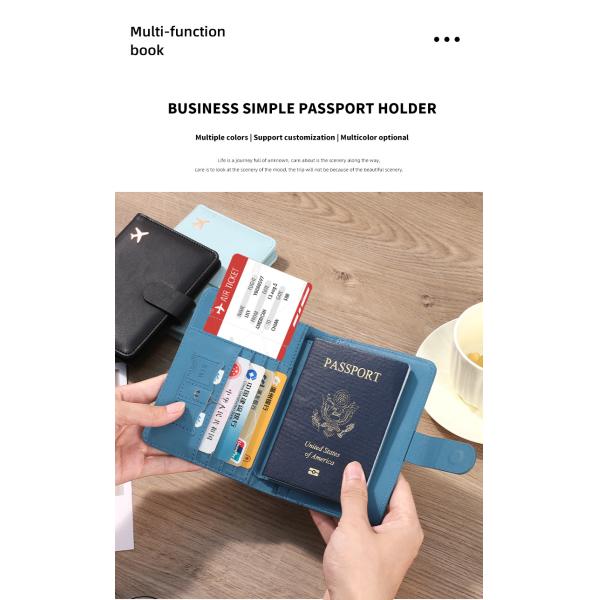 PU Passport Cover Holder Flip Wallet RFID Block Leather Card Case for Family Vacation