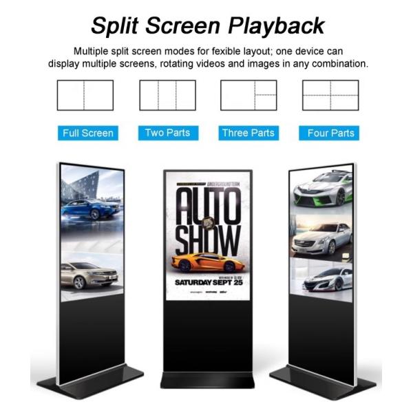 75" 43" 55 Inch Lcd Display Signage Indoor Totem Kiosk Pen / Finger Touch