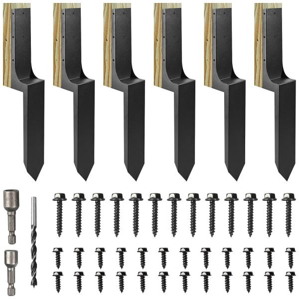 Quality Fix Tilted or Broken Wood Fence Posts with Heavy Duty Steel Fence Post Stabilizer Kit for sale