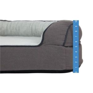 Canvas Berber Fleece Memory Foam Bolster Dog Bed Removable Washable Cover