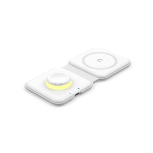 15W 2 In 1 Wireless Charging Station Magnetic Fast Charger With Night Light