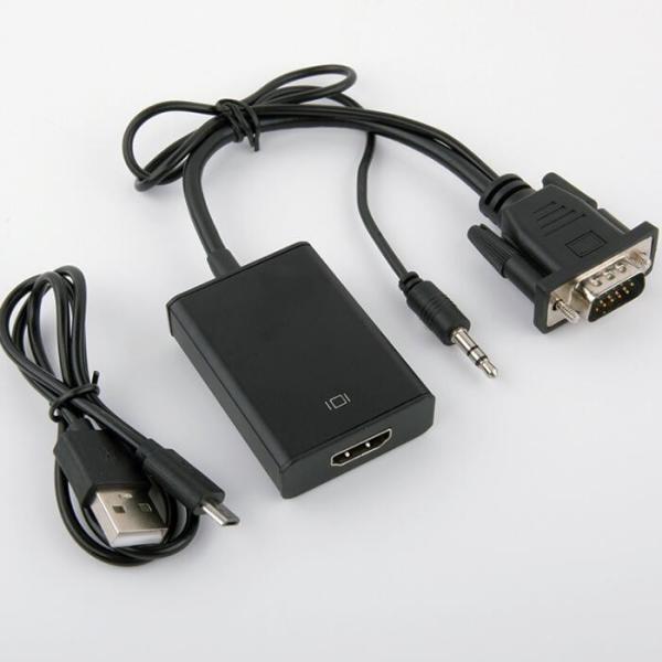 Hdmi Adapter Junction Cable Cubby Box Vga Turn Converter With Audio / Power