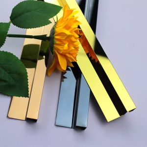 China Customized Punch Free Stainless Steel Corner Strips Decoration Tile Trim on sale