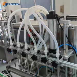 Automatic Perfume Cosmetic Olive Oil Agri Liquid Filling Machines with 6 Nozzles