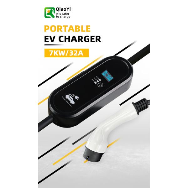 Condition Interface Charging Power Stations Portable 7KW Type 2 Electric Car Fast Charger with Adjustable 32A Max Current