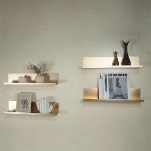 Modern Aluminum Structural Frame L Shape Golden Floating Shelf Wall