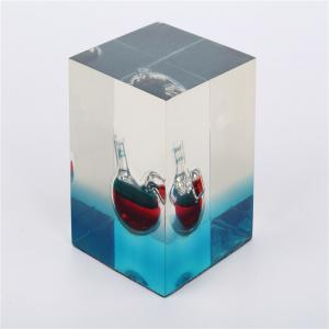 Wholesale Personalized Transparent Square Paper Weight , Liquid Filled Paperweight from china suppliers