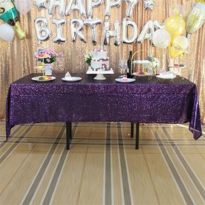Whole Sale Tablecloths Gold Black Color Birthday Party Glitter Sequin Tablecloth