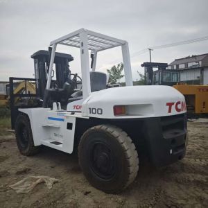 China Used TCM 10 Ton Forklift with 3m 4.5m Stages and Side Shift Secondhand Diesel Engine Core Component In Stock on sale