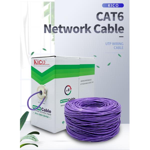 KICO Network Ethernet Cable CAT6 UTP 305m Lan Cable Indoor Cat6 Internet Cable Factory Manufacturers Purple Color