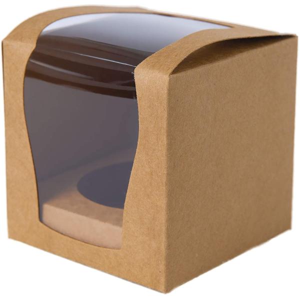 Single Clear Wedding Cupcake Disposable Cardboard Cake Boxes