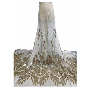 Wholesale Fancy Sequin Embroidery Mesh French African Lace Fabric for Formal Dress Abaya Dubai from china suppliers