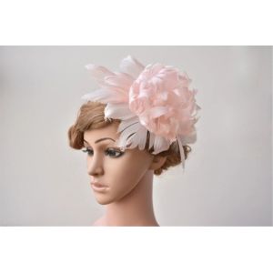 15*15 cm Curly Goose Feather Flower Mount with Wire Accessory Pattern Dyed