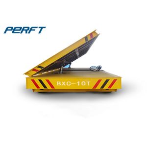 scissor hydraulic lifting electric rail transfer cart for warehouse material