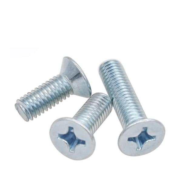 Stainless Steel Carbon Steel Screws with DIN Standard and Flat Head Cross Recessed