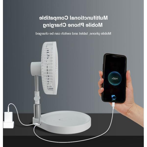 LED Light Portable Desktop Retractable Folding Fan Multifunctional USB