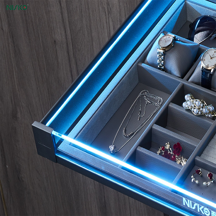 Pull out Jewellery Organizer Drawer with Led Light