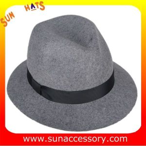 T8981177 Sun Accessory customized fashion winner 100% wool felt fedora hats,