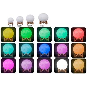 Moon ball night light portable rechargeable battery 3d moon lamp with different