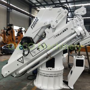 Offshore Folding Boom 1t Crane Grab Bucket For Vessel Deck