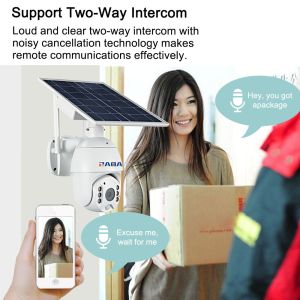 4G Solar Powered Motion Detector Camera Wireless Outdoor 2K 4MP PTZ APP Control