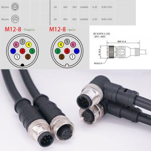 Flexible Drag Chain Cable M12 to RJ45 Plug Connector Ethernet Network Cable Cat6
