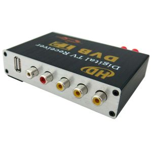 Display on car multimedia screen via AV input and controlled DVB-T2 HD Receiver