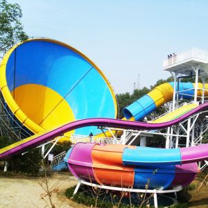 Customized Fiberglass Pool Slide / Super Tornado Water Slide 14.6m Platform