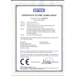 Ours ultrasonic Co.,Ltd Certifications
