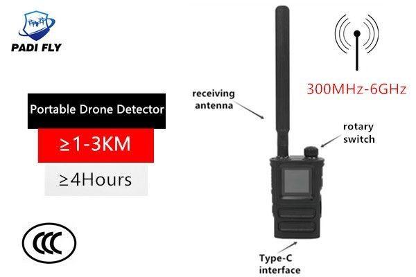 Quality Full Range 300MHz-6GHz Detection Frequency HandHeld Drone Signal Detection Alarm System with Cell Phone WiFi GPS Jammer for sale