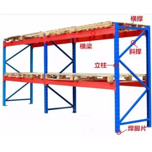 Adjustable Industrial 4 Layers Warehouse Shelf Racks Commercial Metal Steel