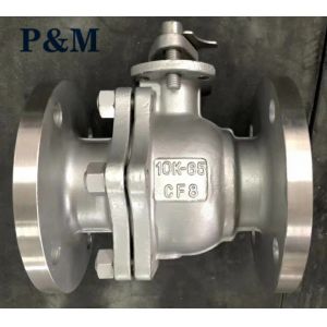 JIS10K stainless steel SCS13 2-PC ball valve